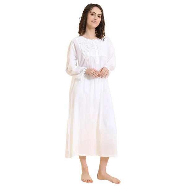 Tara Long Sleeved Cotton Nightgown