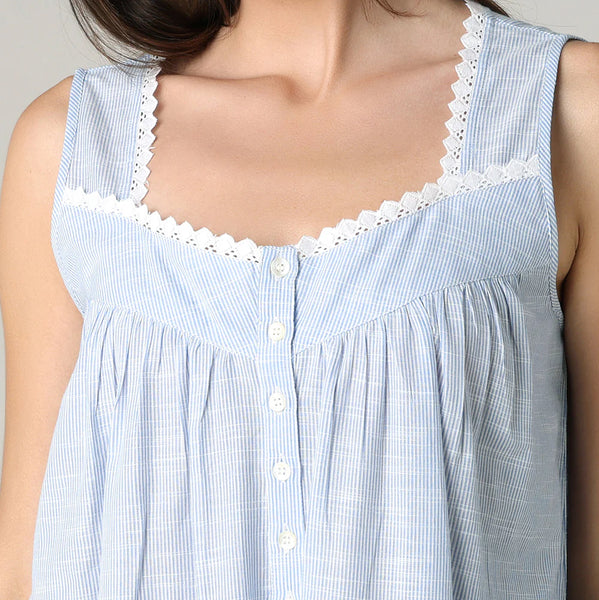 Striped Chambray Short Nightgown