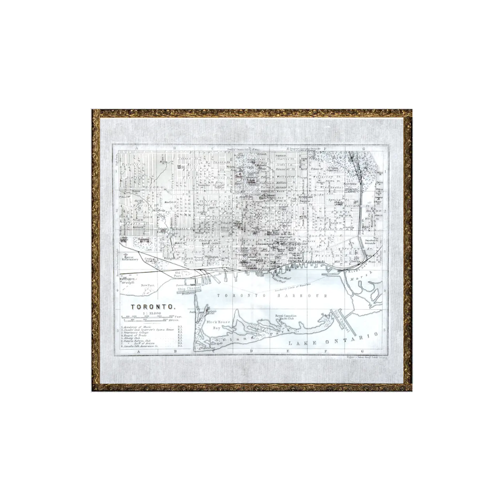 Map of Toronto - Gold Frame