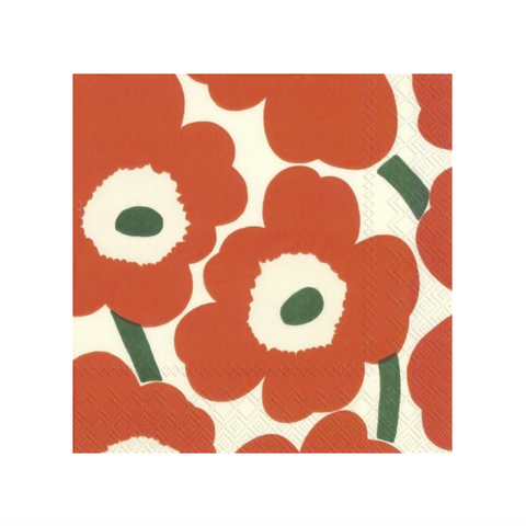 Marimekko Lunch Napkins - Unikko Orange Green