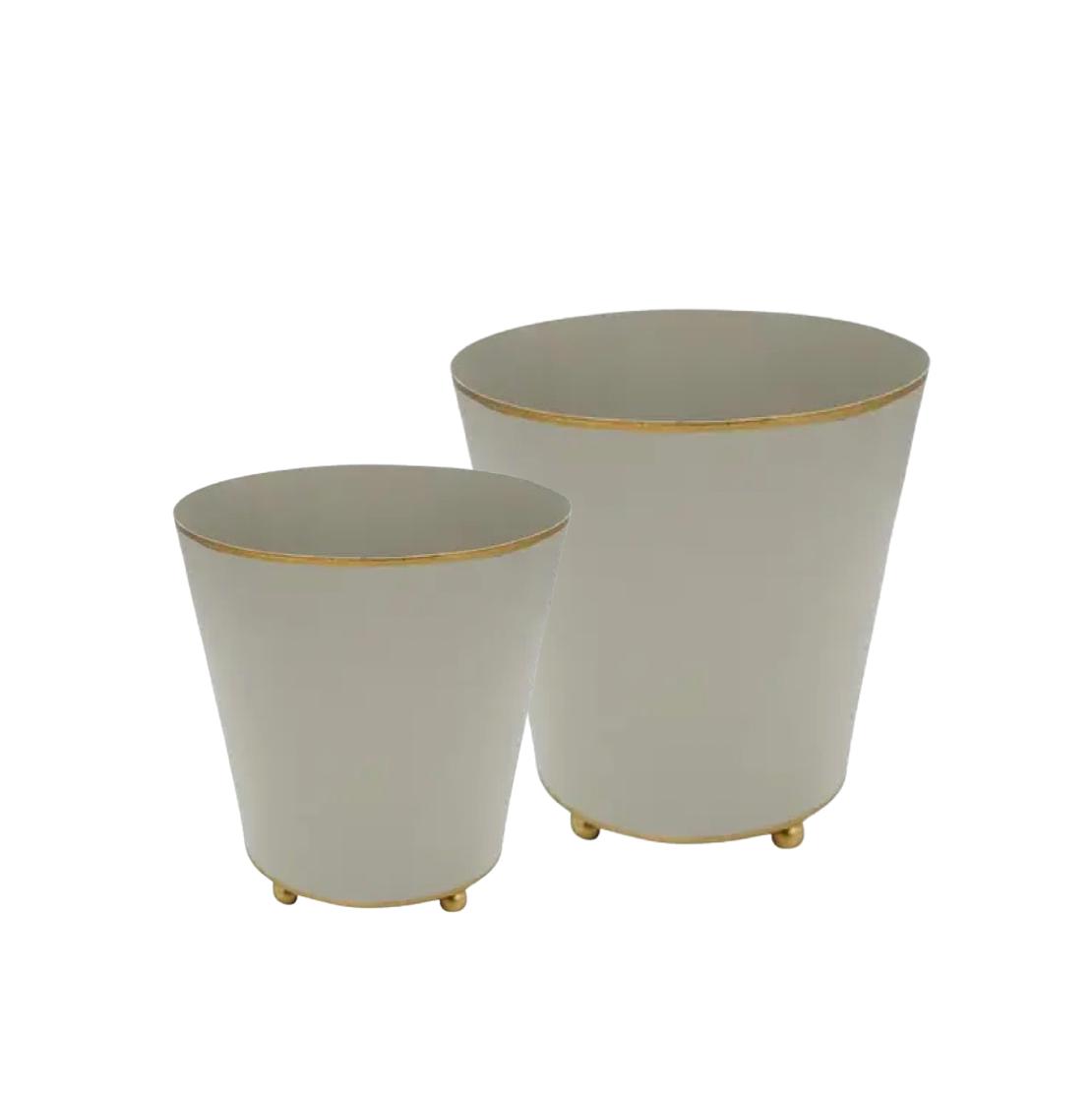 Matte Round Cachepot Planter - Taupe (2 sizes)
