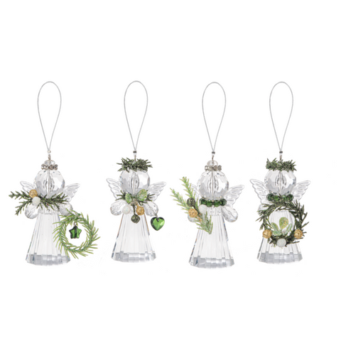 Mini Mistletoe Angel Ornaments