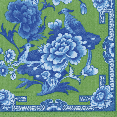 Dinner Napkins - Green and Blue Plate