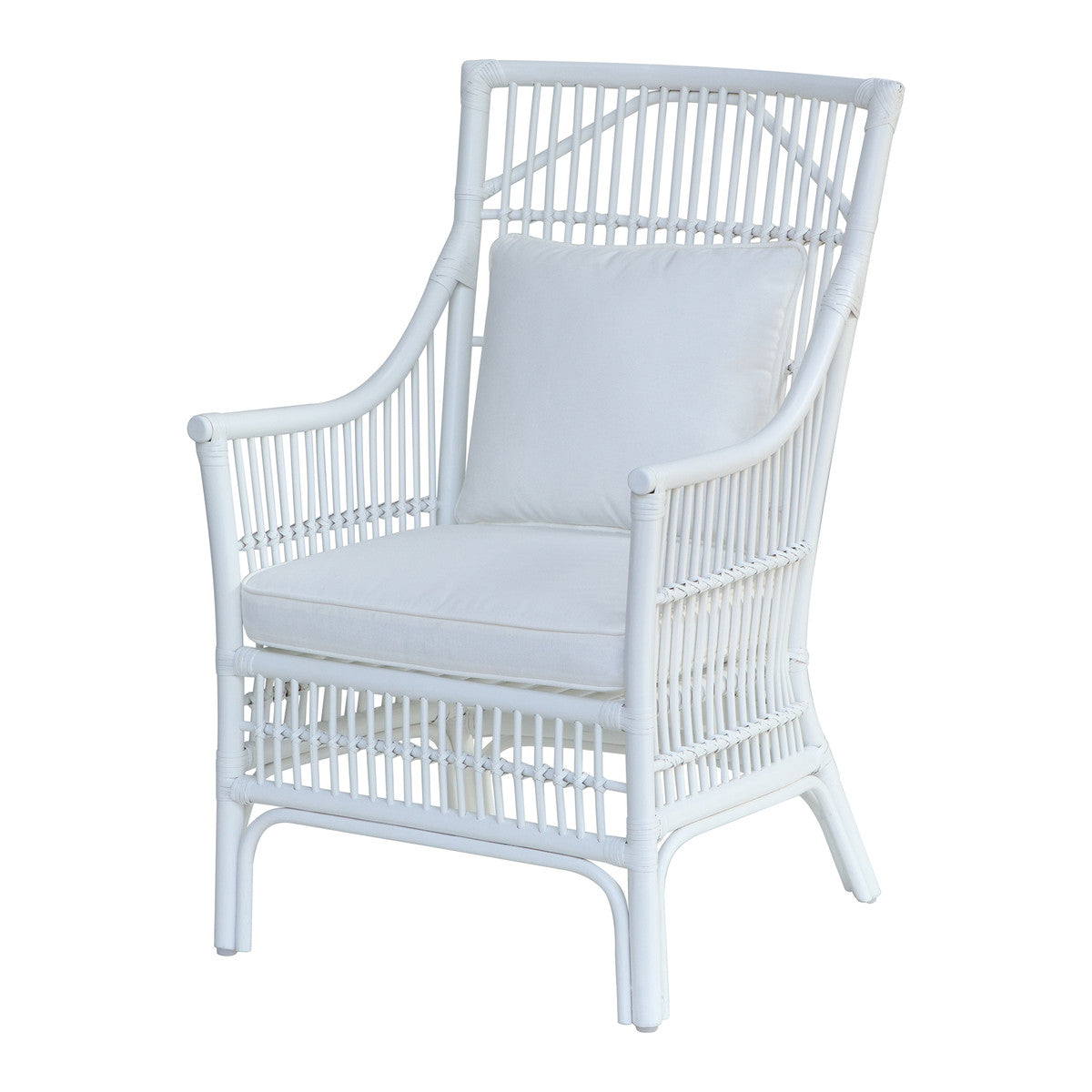 Hampton White Rattan Arm Chair