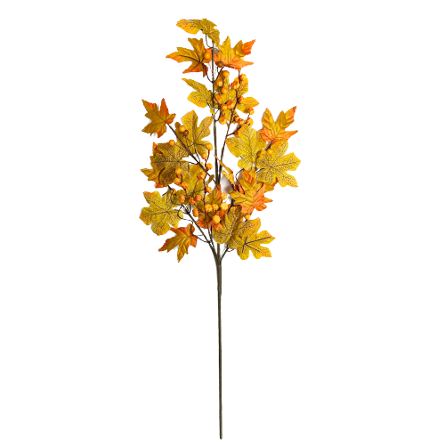 Orange Fall Leaf & Berry Spray