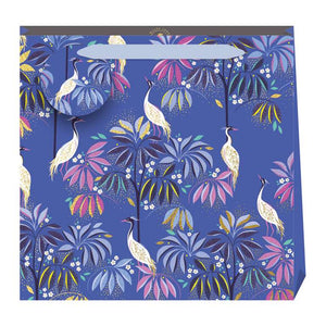 Medium Penny Kennedy Gift Bag - Crane Garden Indigo
