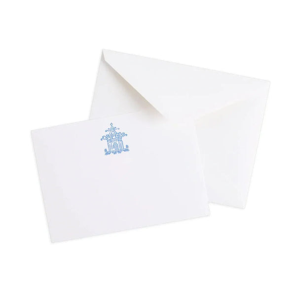 Pagoda Toile Blue Correspondence Boxed Cards