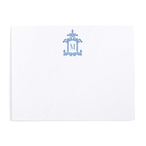 Pagoda Toile Blue Correspondence Cards