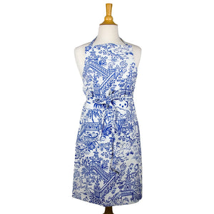 Pagoda Toile Blue & White Apron by Caspari