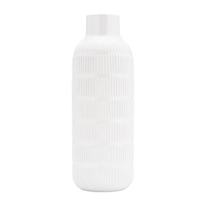 White Ribbed Vase - 21"