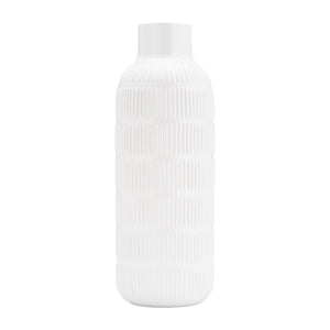 Pearl Stripe White Vase - 21"