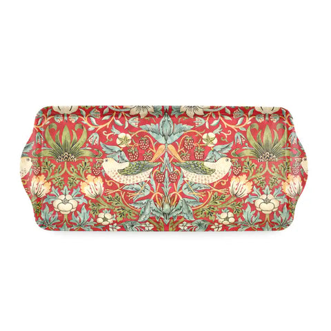 William Morris - Strawberry Thief Red Sandwich Tray
