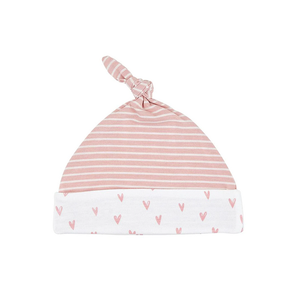 Pink & White Jersey Baby Hat