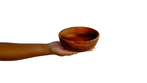 Acacia Wood Open Round Bowl