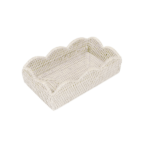 Rattan Scallop Guest Napkin Holder