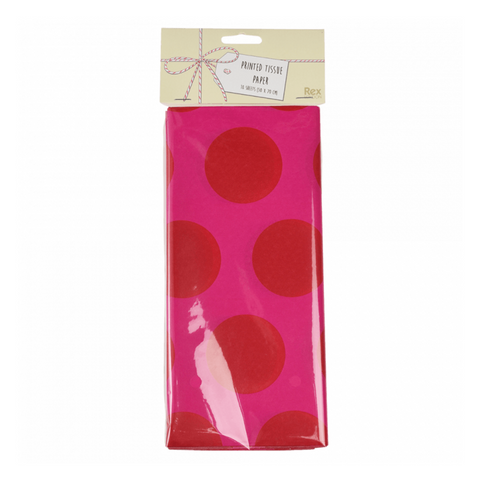 Tissue Paper - Red on Pink Spotlight
