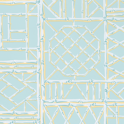 Robin's Egg Bamboo Screen Wrapping Paper