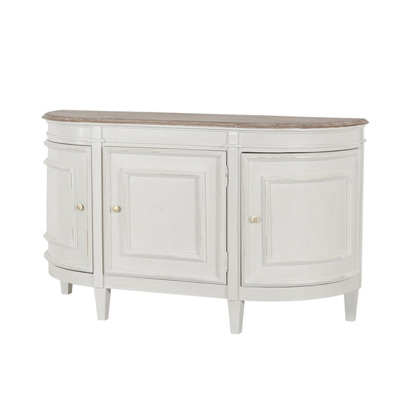Bow Front White Sideboard