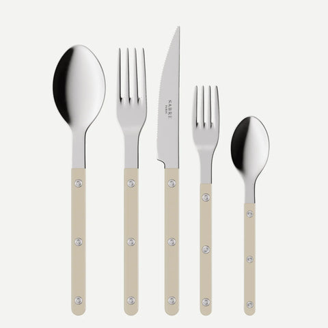 Sabre Paris Bistrot 5 Piece Place Setting - Light Khaki (Brilliant Finish)
