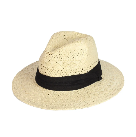Straw Panama Hat - Black Band