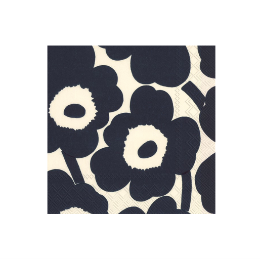 Marimekko Cocktail Napkins - Unikko Dark Blue Nature