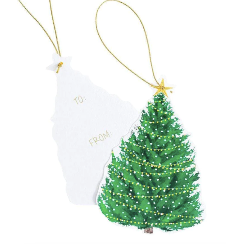 Christmas Tree w/ Lights Die-Cut Gift Tags