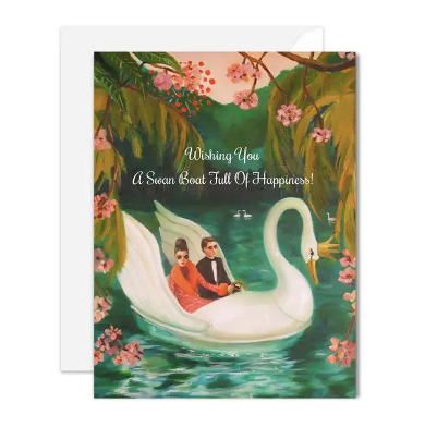 A Swan Boat Full of Happiness Card