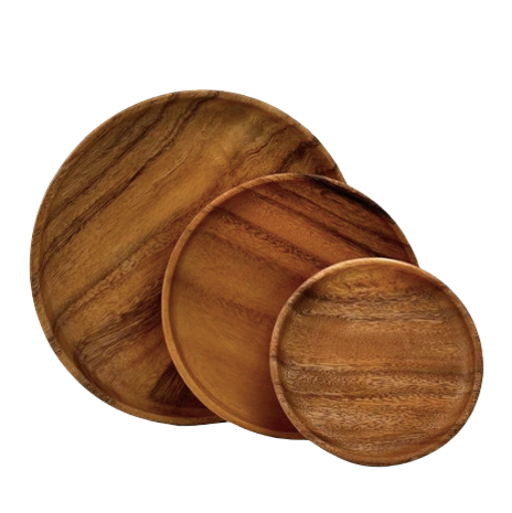 Acacia Wood Round Plate (3 Sizes)