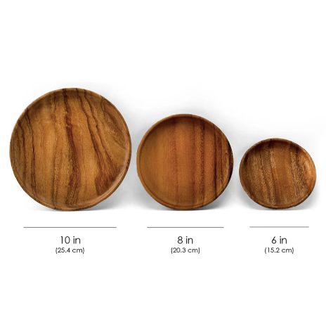 Acacia Wood Round Plate (3 Sizes)