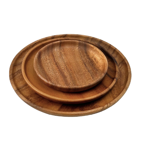 Acacia Wood Round Plate (3 Sizes)