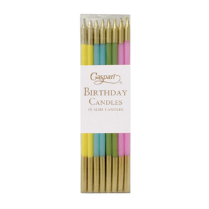 Slim Birthday Candles in Mixed Pastels