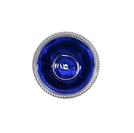 Vintage Silver Bowl/Blue Glass Liner