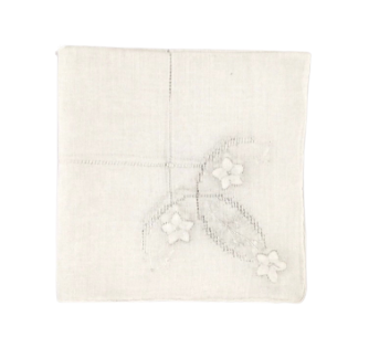 Vintage Hankie With Embroidered Flowers