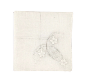 Vintage Hankie With Embroidered Flowers