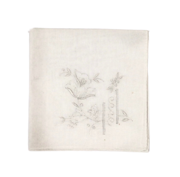 Vintage Hankie With White Embroidery