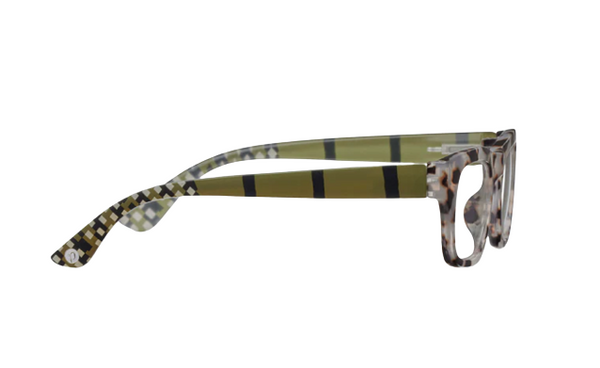 Goldie Blue Light Gray Tortoise/Olive Picnic Peepers
