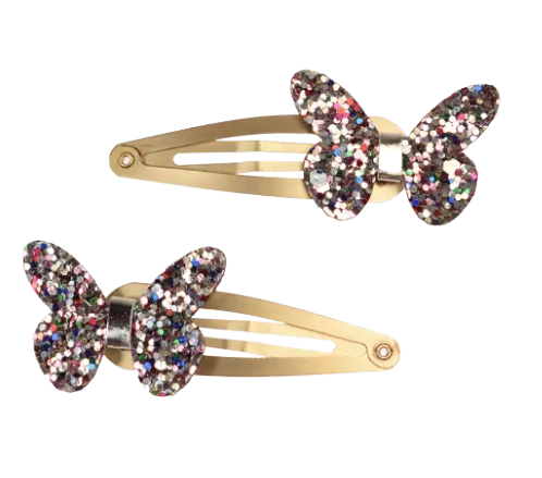 Glitter Butterfly Hair Clips (Set of 2) - Fairies in the Garden