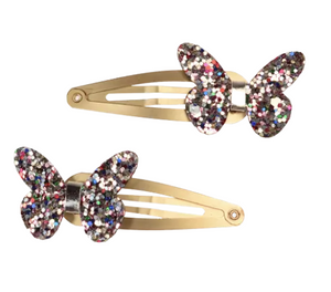 Glitter Butterfly Hair Clips (Set of 2) - Fairies in the Garden
