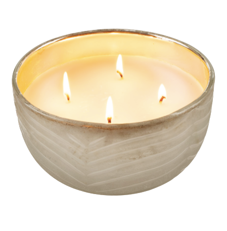Silver Leaf Candle Bowl - Amber Spruce