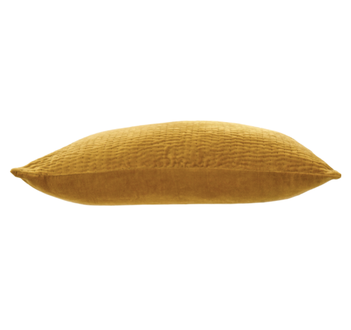 Velvet Kantha-Stitch Pillow - Gold