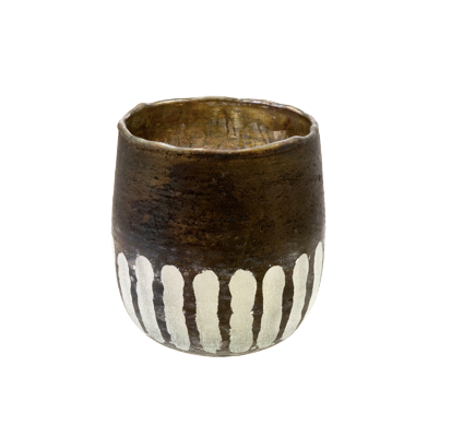 Smoked Etched Votive - Medium