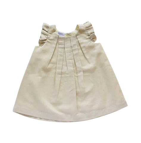 Box Pleat Linen Dress - Oatmeal