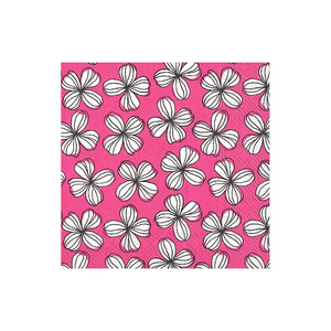 Cocktail Napkins - Pink Graphic Flower