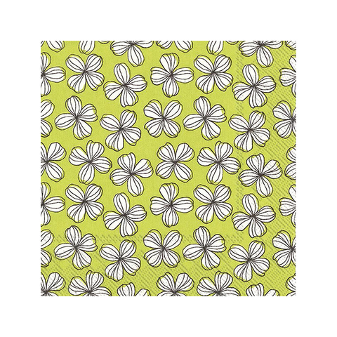 Lunch Napkins - Green Graphic Flower Napkins
