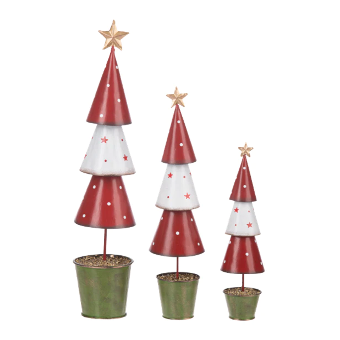 Metal Red, Green & White Tree