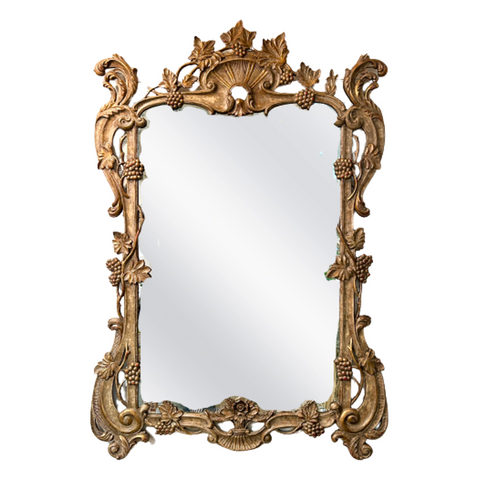 Vintage Painted Molded, Carved & Gilded Mirror