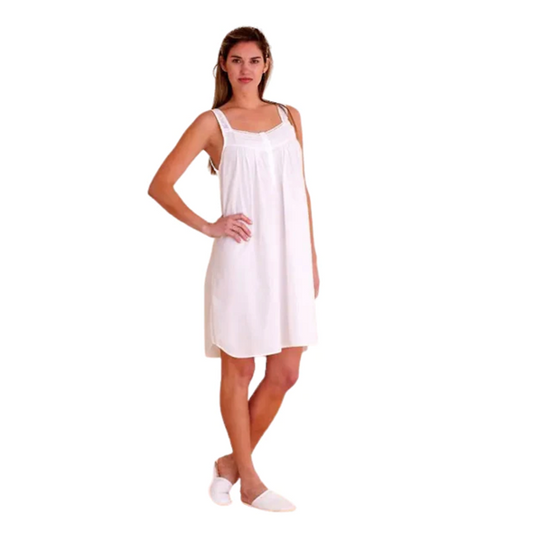 Joy White Cotton Nightgown