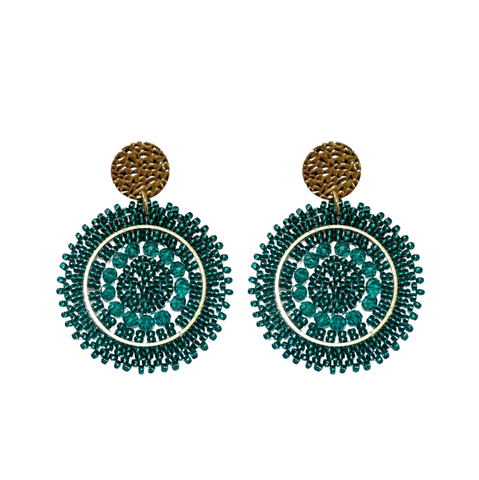 Mini Espagnola Earrings - Emerald Green
