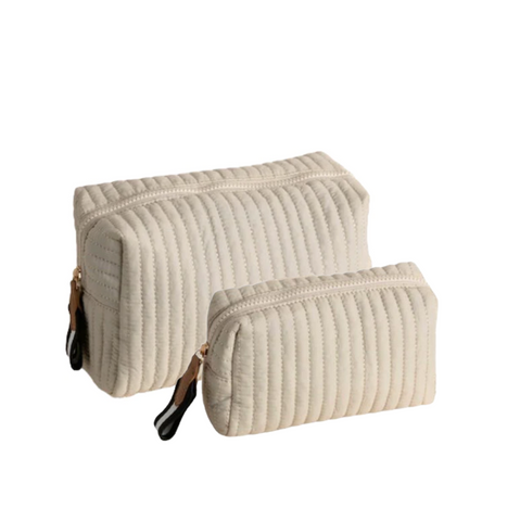 Ezra Boxy Cosmetic Pouch - Ivory - 2 sizes