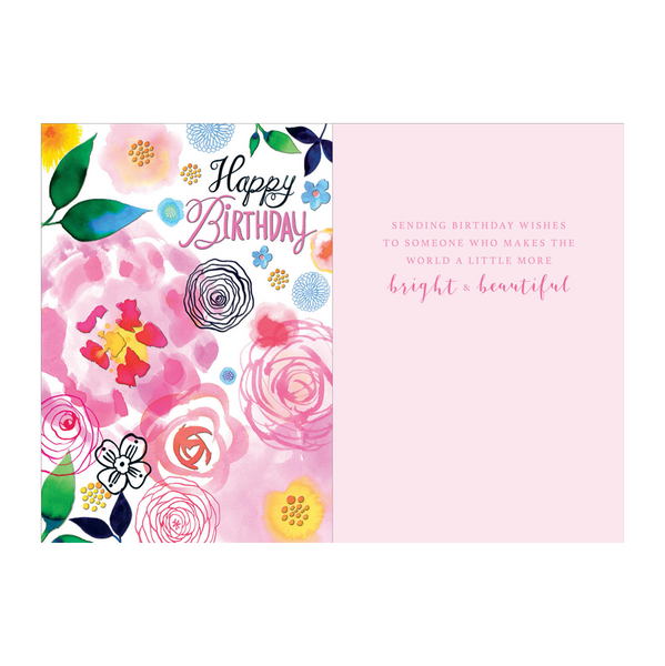 Bright Big Blooms Happy Birthday Card